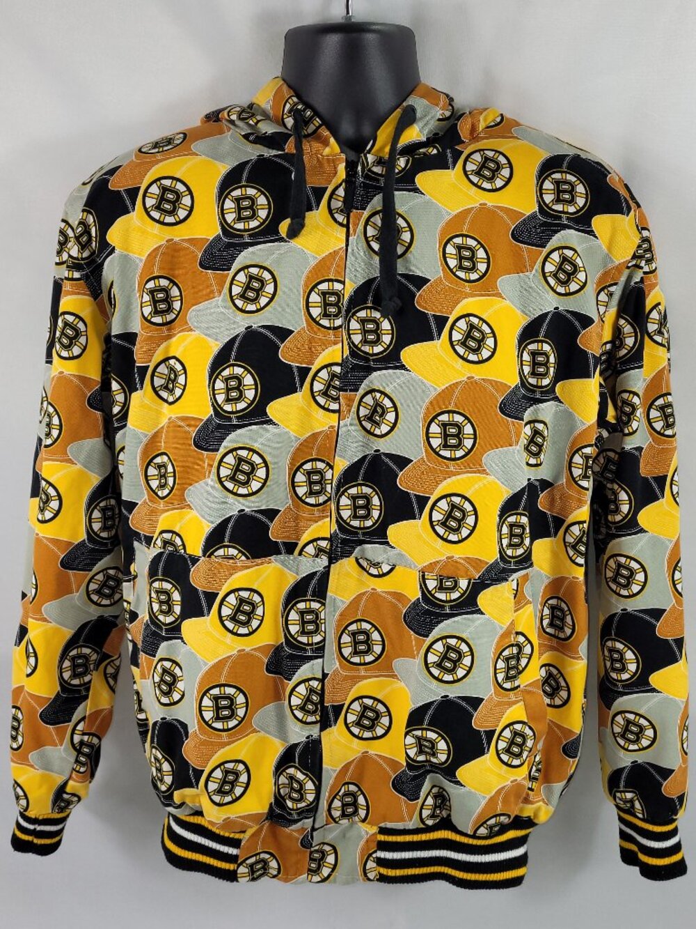 NHL Boston Bruins Hockey Vintage Carl Banks Hooded Jacket Men's Medium